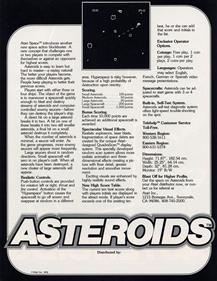 Asteroids - Advertisement Flyer - Back