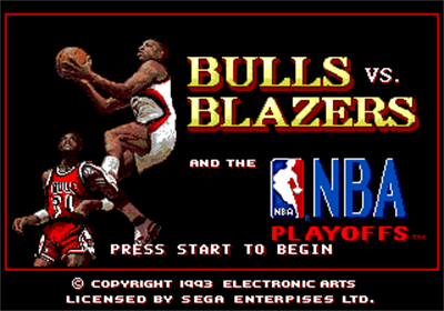 Bulls Versus Blazers and the NBA Playoffs - Screenshot - Game Title Image