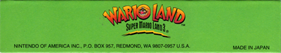 Wario Land: Super Mario Land 3 - Box - Spine Image