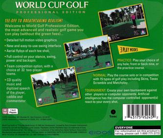 World Cup Golf: Professional Edition - Box - Back Image