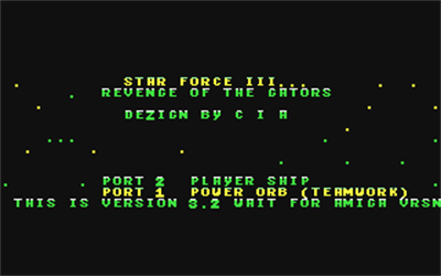 Star Force III: Revenge of the Gators - Screenshot - Game Title Image