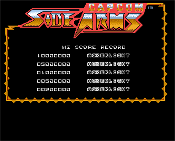 Side Arms - Screenshot - High Scores Image