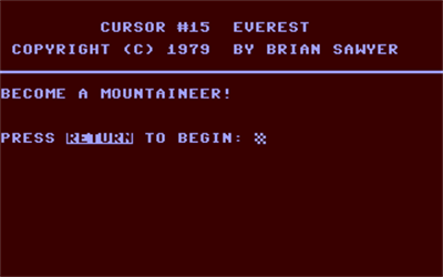 Everest (Cursor Magazine) - Screenshot - Game Title Image
