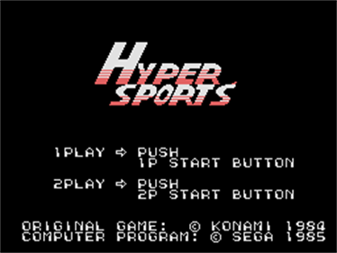 Hyper Sports - Screenshot - Game Title Image