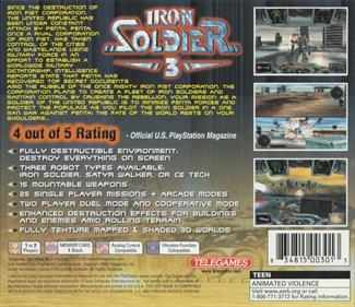 Iron Soldier 3 - Box - Back Image