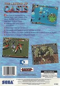 The Legend of Oasis - Box - Back Image