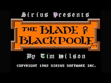 The Blade of Blackpoole - Screenshot - Game Title Image