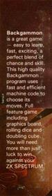 Backgammon (Psion Software/Sinclair Research) - Box - Back Image