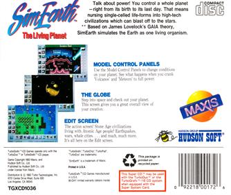 SimEarth: The Living Planet - Box - Back Image