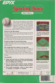 The Sporting News Baseball - Box - Back Image