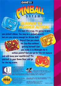 Pinball Dreams - Box - Back Image