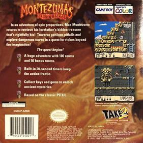 Montezuma's Return! - Box - Back Image