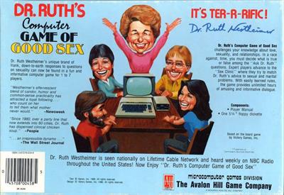 Dr. Ruth's Computer Game of Good Sex - Box - Back Image