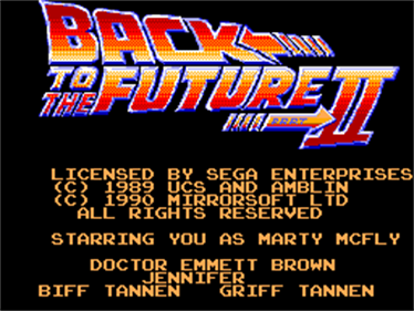 Back to the Future Part II - Screenshot - Game Title Image