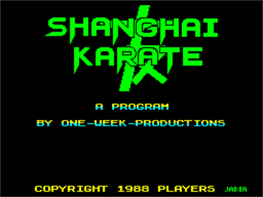 Shanghai Karate - Screenshot - Game Title Image