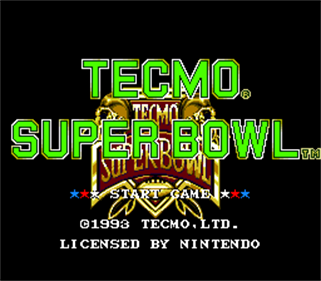 Tecmo Super Bowl - Screenshot - Game Title Image