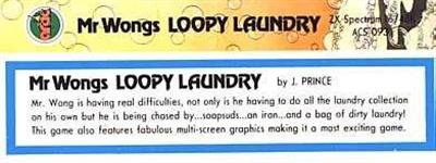 Mr. Wong's Loopy Laundry - Box - Back Image