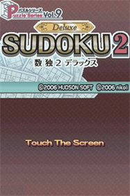 Puzzle Series Vol. 9: Sudoku 2 Deluxe - Screenshot - Game Title Image