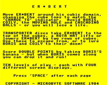 'Er*Bert - Screenshot - Game Title Image