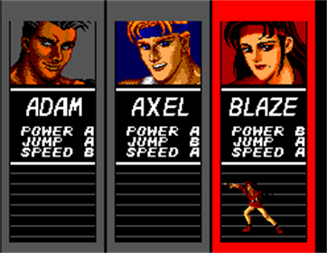 Streets of Rage - Screenshot - Game Select Image