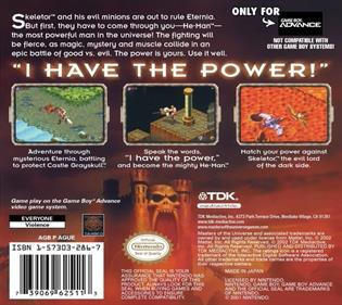 Masters of the Universe: He-Man: Power of Grayskull - Box - Back Image