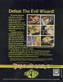 Dragon's Lair II: Time Warp - Box - Back Image