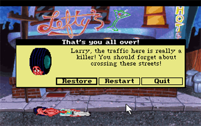 Leisure Suit Larry in the Land of the Lounge Lizards (VGA) - Screenshot - Game Over Image