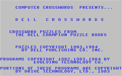 Dell Crossword Puzzles: Volume III - Screenshot - Game Title Image