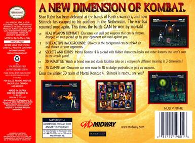 Mortal Kombat 4 - Box - Back Image