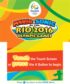 Mario & Sonic at the Rio 2016 Olympic Games - Screenshot - Game Title Image