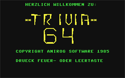 Trivia 64 - Screenshot - Game Title Image