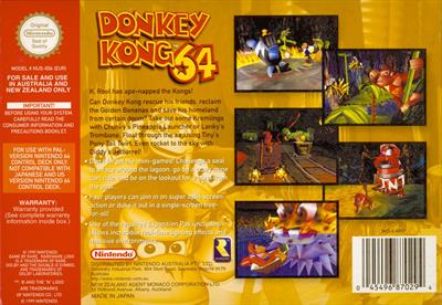 Donkey Kong 64 - Box - Back Image