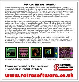 Repton: The Lost Realms - Box - Back Image