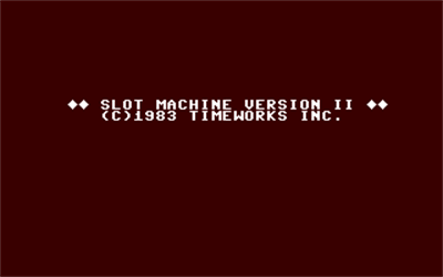 Slot Machine Version II - Screenshot - Game Title Image