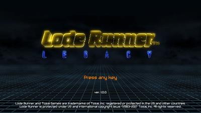 Lode Runner: Legacy - Screenshot - Game Title Image