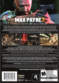 Max Payne 3 - Box - Back Image