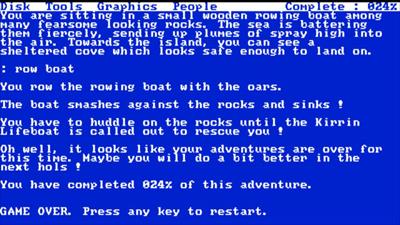 The Famous Five: Five on a Treasure Island - Screenshot - Game Over Image