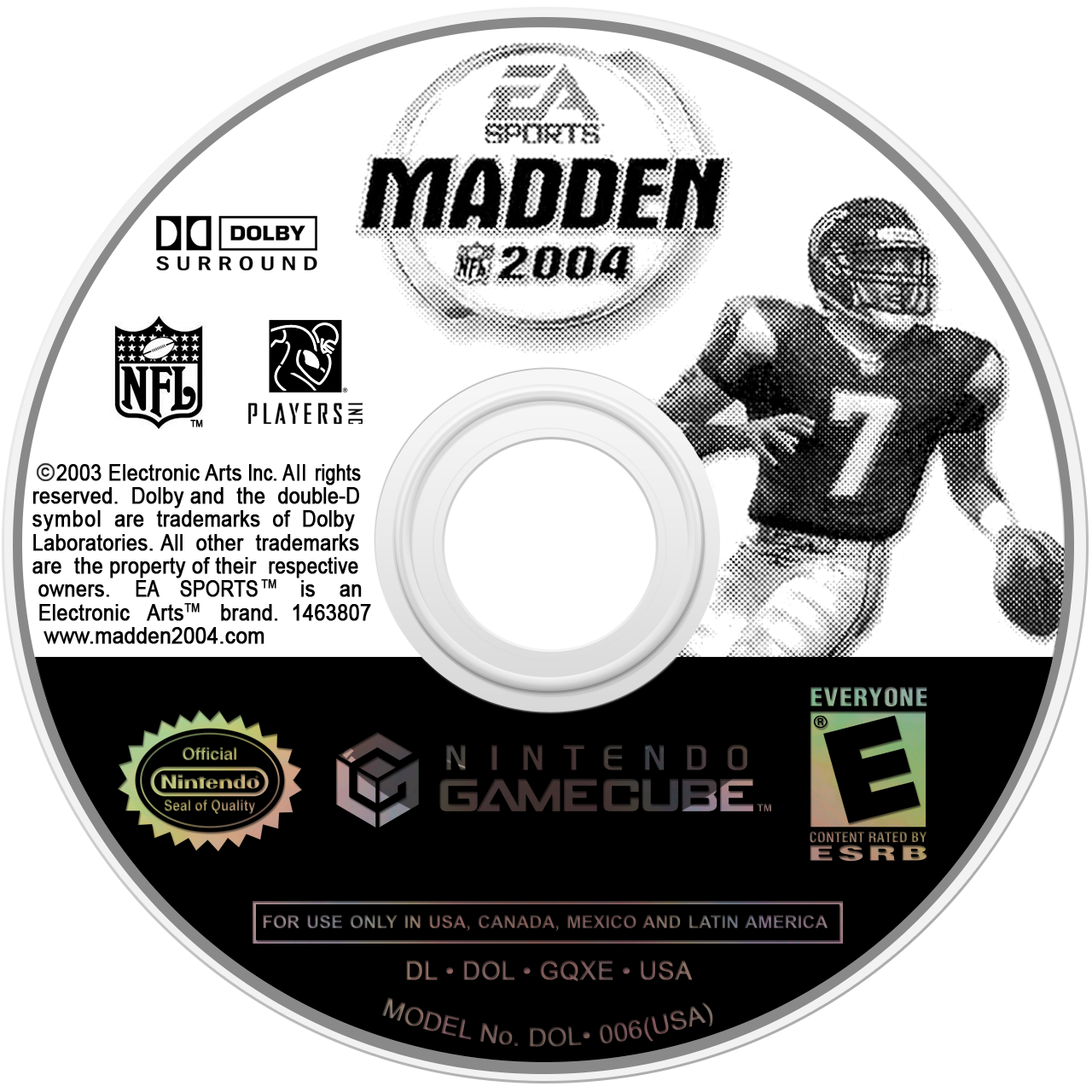 MADDEN 2004 (Nintendo GameCube, 2003) – The Data Base