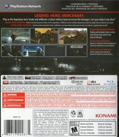 Metal Gear Solid V: Ground Zeroes - Box - Back Image