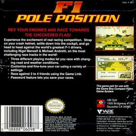 F1 Pole Position - Box - Back Image