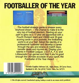 Footballer of the Year - Box - Back Image