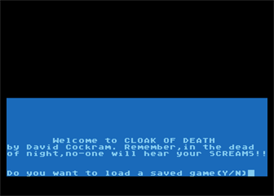 Cloak of Death - Screenshot - Game Title Image