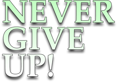 Never give up! - Clear Logo Image