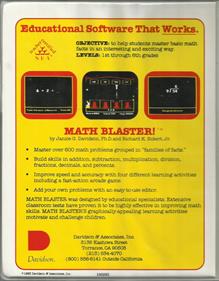 Math Blaster! - Box - Back Image
