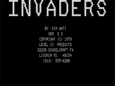 Invaders - Screenshot - Game Title Image