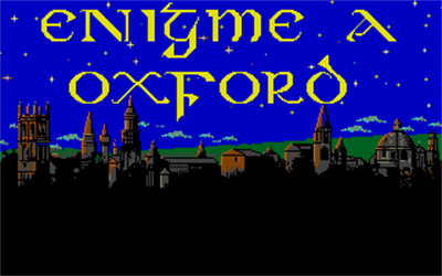 Enigme a Oxford - Screenshot - Game Title Image