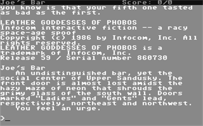Leather Goddesses of Phobos - Screenshot - Gameplay Image