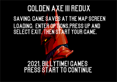 Golden Axe III Redux - Screenshot - Game Title Image