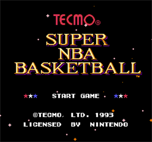 Tecmo Super NBA Basketball - Screenshot - Game Title Image
