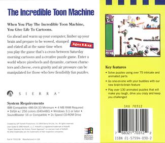 The Incredible Toon Machine - Box - Back Image